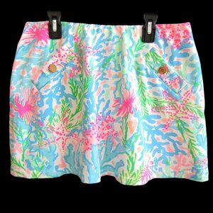 Lilly Pulitzer Madison Skort Size M Coral Bay White Beach Vacation Skirt Shorts